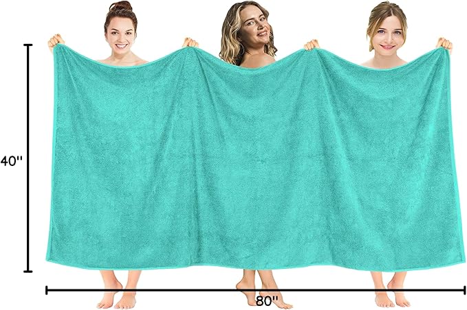 American Soft Linen 100% Cotton 600 GSM Turkish 40x80 Oversized Bath Towel Sheet
