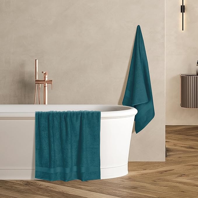 GLAMBURG Premium Cotton 4 Pack Bath Towel Set