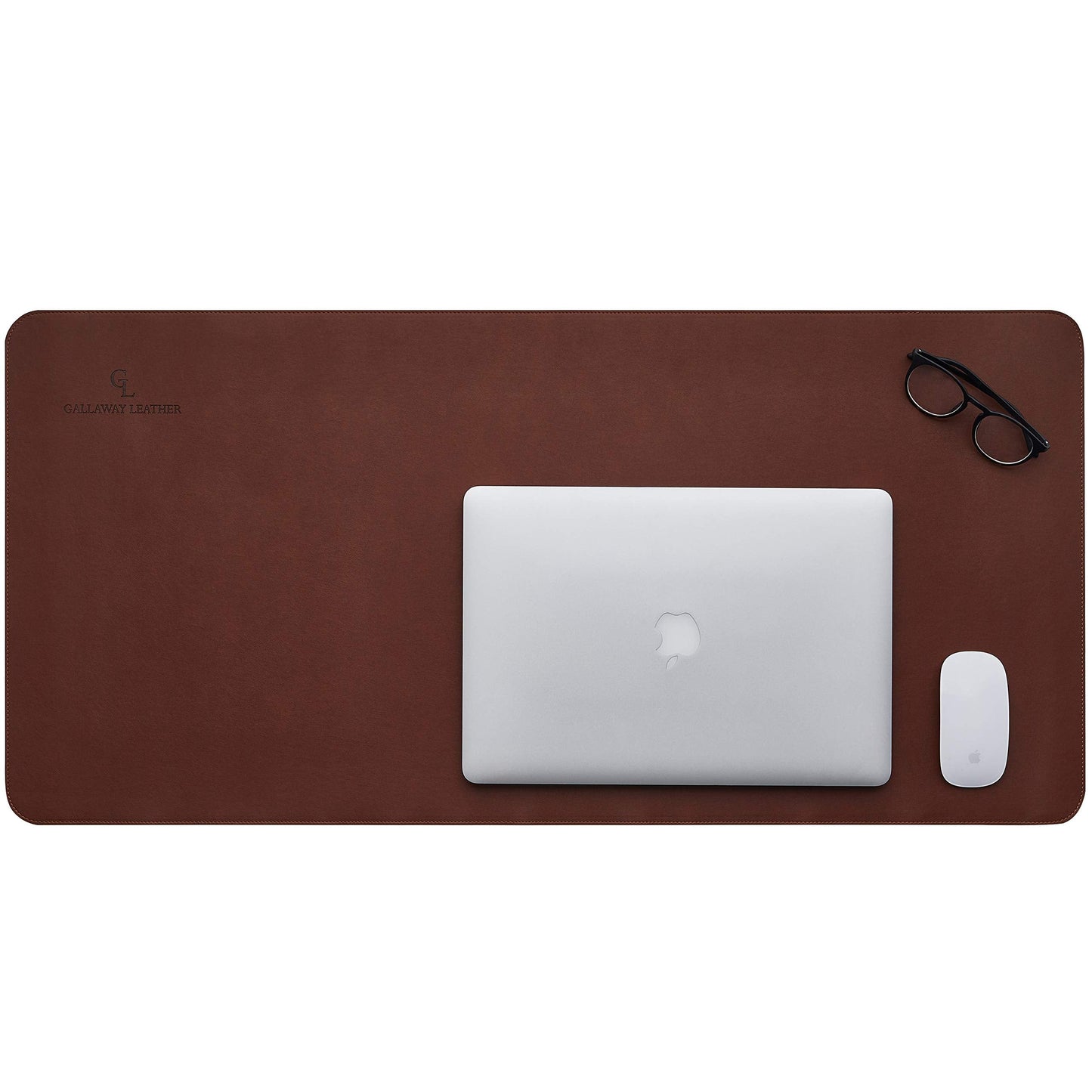 Gallaway Leather Desk Mat, Office Writing Desk Pad, Large 36" x 17" Dark Brown, for Top of Desks, Gift Ready Elegant Computer Desk Cover Protector PU Leather