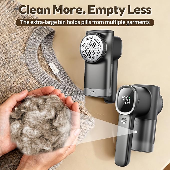 Rechargeable Fabric Shaver & Lint Remover, Electric Sweater Defuzzer