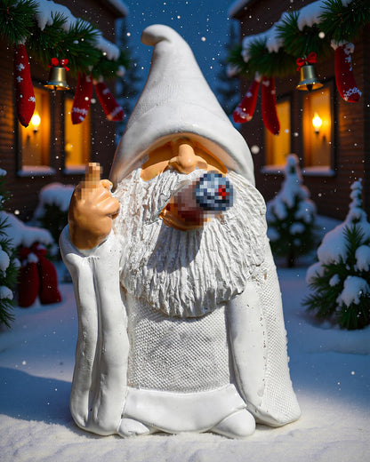 Leverse Middle Finger Decor Statue, 5.9in Smoking Wizard Dwarf- Funny Garden Gnomes Outdoor Decorations for Lawn Patio Yard Home Decor Easter Halloween