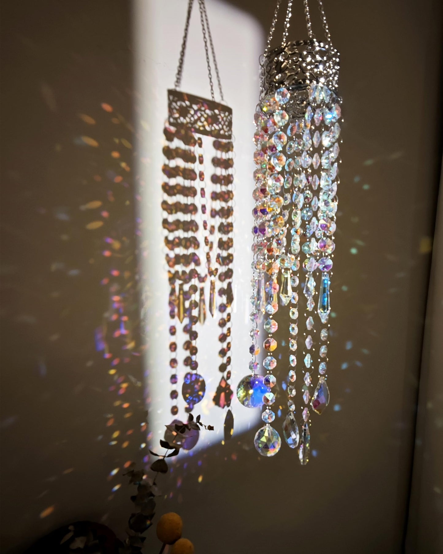 Brezalysia Crystal Chandelier Suncatchers for Indoor Windows Hanging Sparkly Decorations with Prism Beads Sun Catcher Rainbow Maker Home Decor