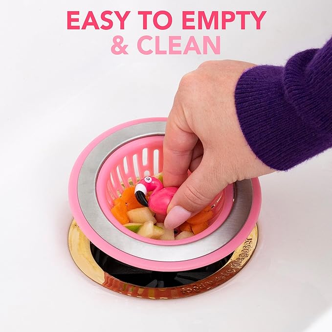 Joie Flamingo Kitchen Sink Strainer Basket, Fits All Standard Sinks, Stainless