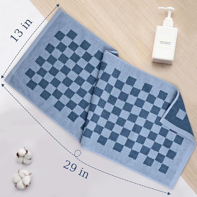 Jacquotha Bathroom Hand Towels Set of 4, Checkered Towels