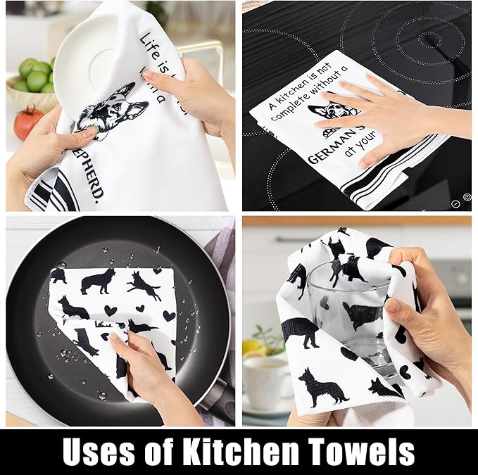 R HORSE German Shepherd Kitchen Dish Towel