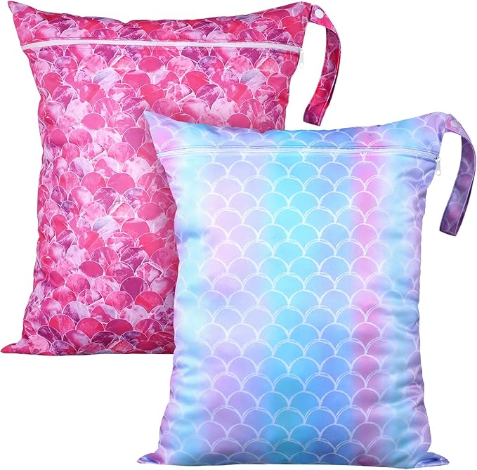 Shappy 2 Pcs Large Travel Laundry Bag Washable Waterproof Wet Dry Large Dirty
