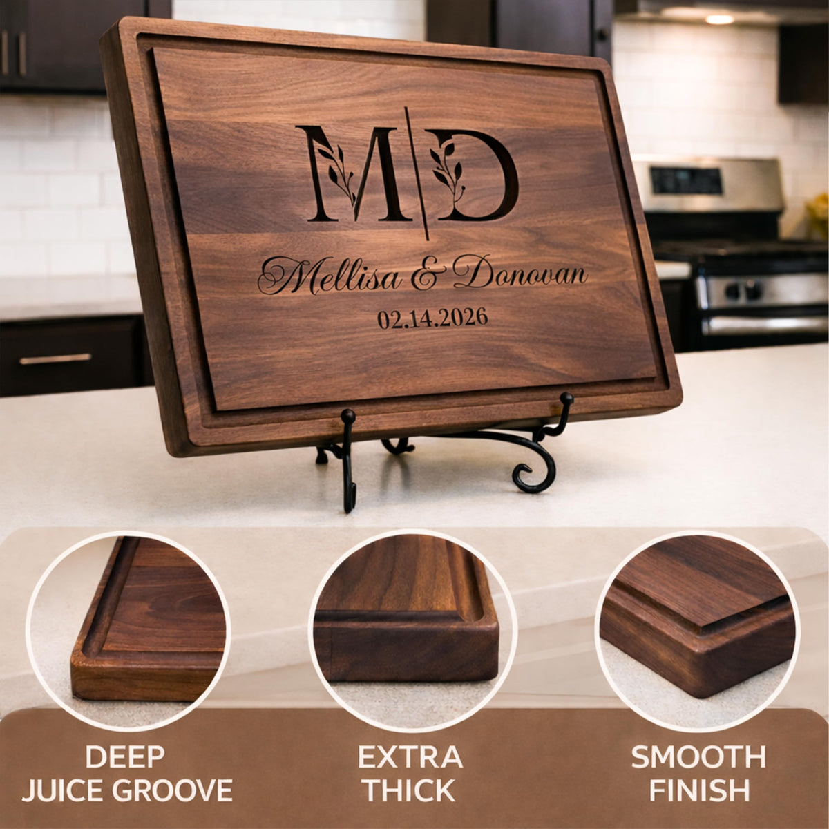 GiftShopie Personalized Cutting Board | Custom Engraved Wood Charcuterie Board | Unique Wedding, Engagement, Housewarming, Birthday & Christmas Gift | Customized Wooden Chopping Board