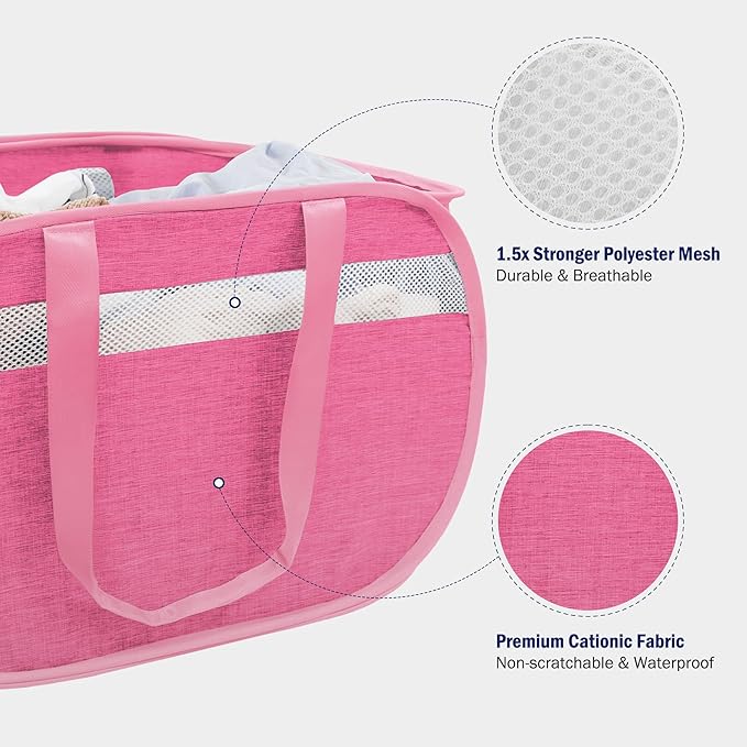 Collapsible Laundry Baskets, Foldable Tear Proof Pop Up Hamper