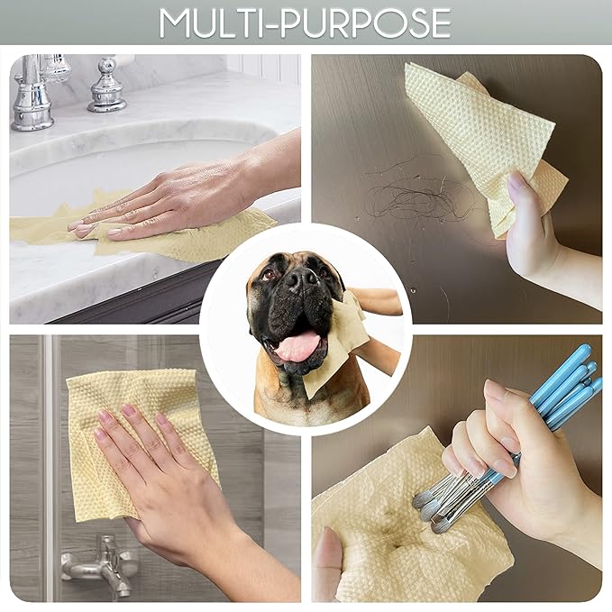Bamboo Rayon Disposable Face Towel Biodegradable Large Dry Face Wipes 120 Count