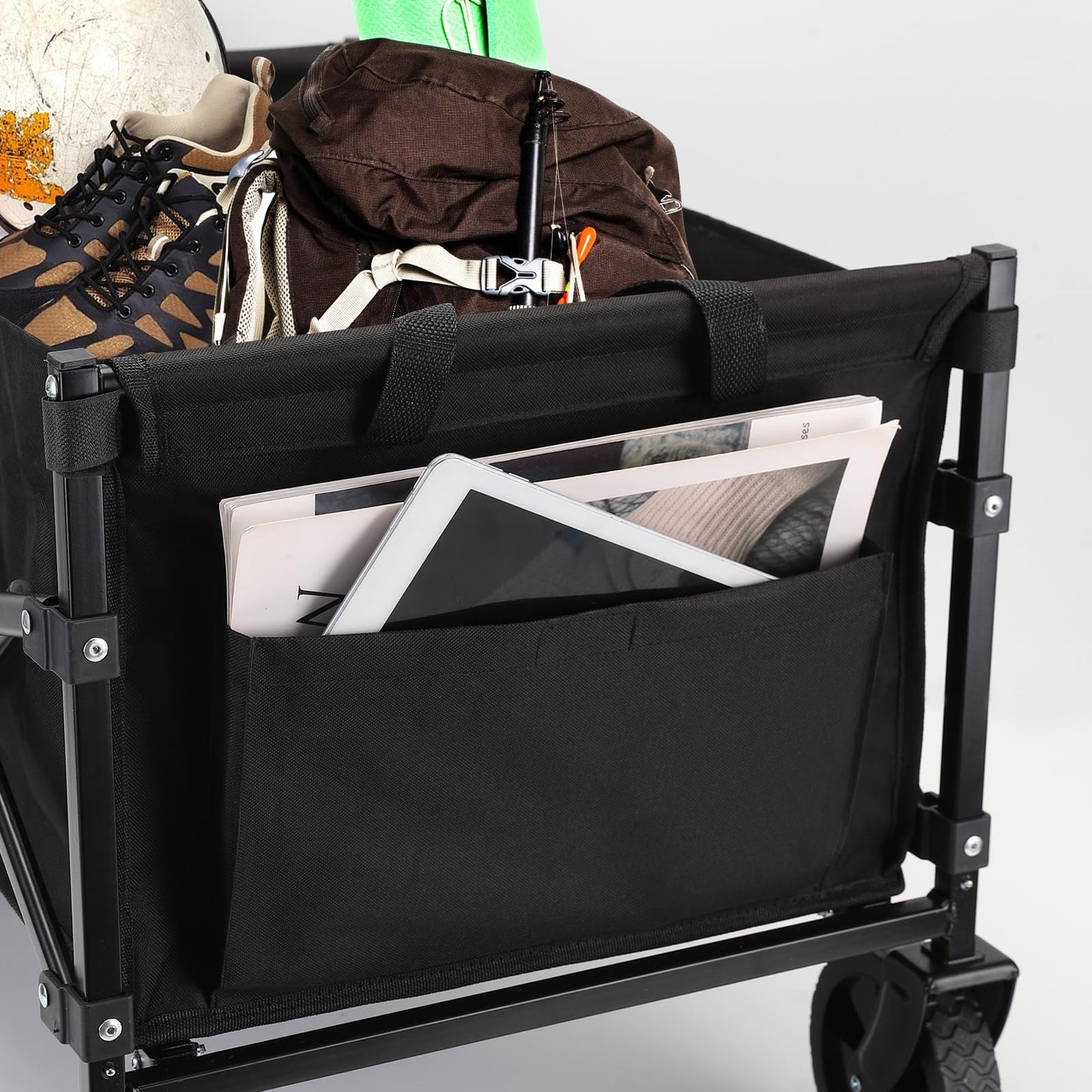 Folding Wagon Cart,Portable Heavy Duty Utility Foldable Garden Wagon Cart for Sports, Shopping, Camping and Outdoor Sport