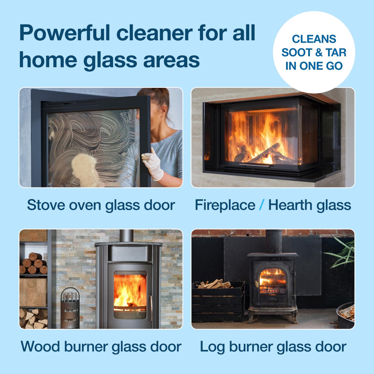 HG Stove Glass Cleaner Spray – Effective Fireplace, Oven & Hearth Cleaner for Soot, Tar & Grease – 500ml