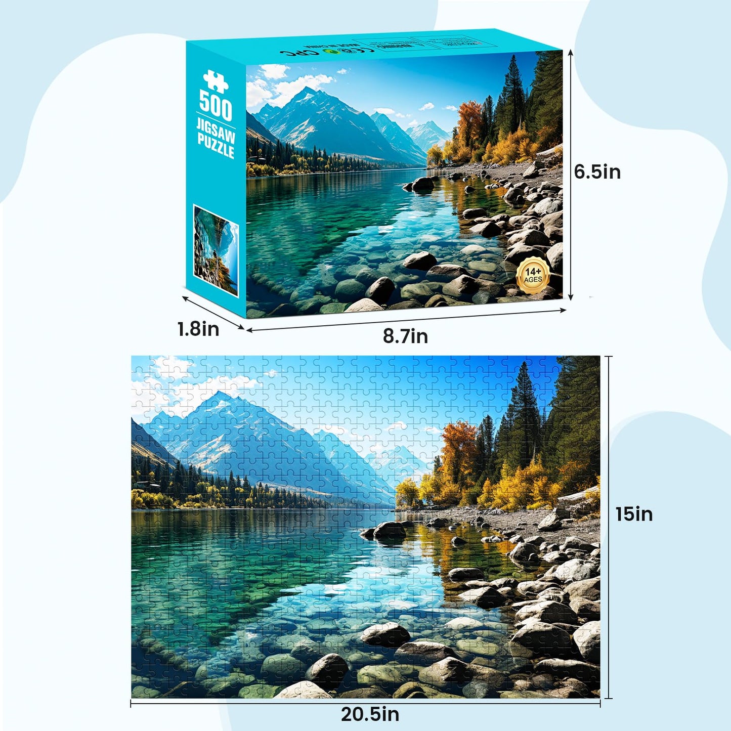 VOLUVOLU 500 Piece Puzzle for Adults, Jigsaw Puzzle,Glacier Park Jigsaw Puzzles 500 Pieces Birthday Party for Family Kids and Adults Funny Puzzle