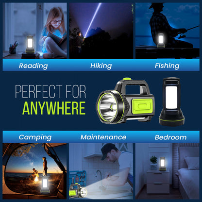 NIANPU Ultra-Bright LED Rechargeable Torch – 1000LM Handheld Flashlight 1200mAh, 2 Modes, Compact & Waterproof (IPX5) – Perfect for Camping, Outdoor Activities & Emergency Use
