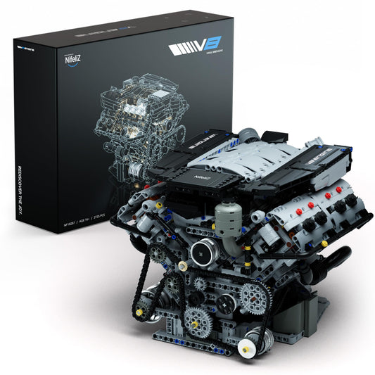 Nifeliz V8 Engine Building Set, Exclusive Advanced Collector's Engine Model, Physical Science Experiment Toy for Adults, Home or Office Décor (2725 PCS, NF10287)
