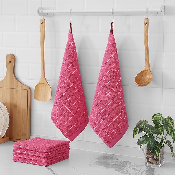 Homaxy 100% Cotton Terry Kitchen Dish Cloths, Ultra Soft and Absorbent Dish