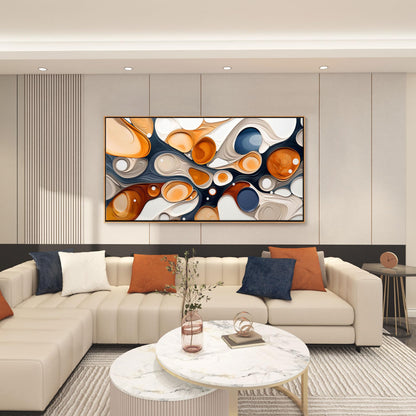 XLSJERST Wall Art for Living Room - Elegant Curves Abstract Wall Art Modern Lightness for Office Wall Decor Adorned with an Exquisite Frame for a Touch of Sophistication