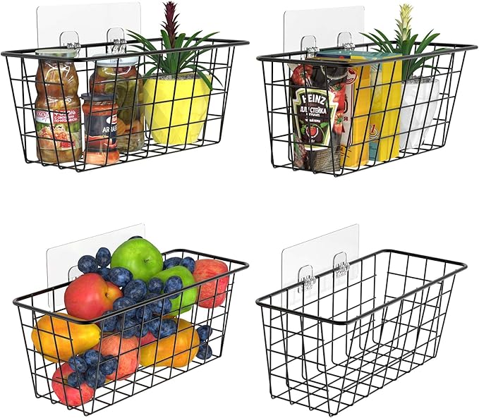 MaraFansie Over the Cabinet Door Organizer Wall Wire Baskets Hanging Kitchen