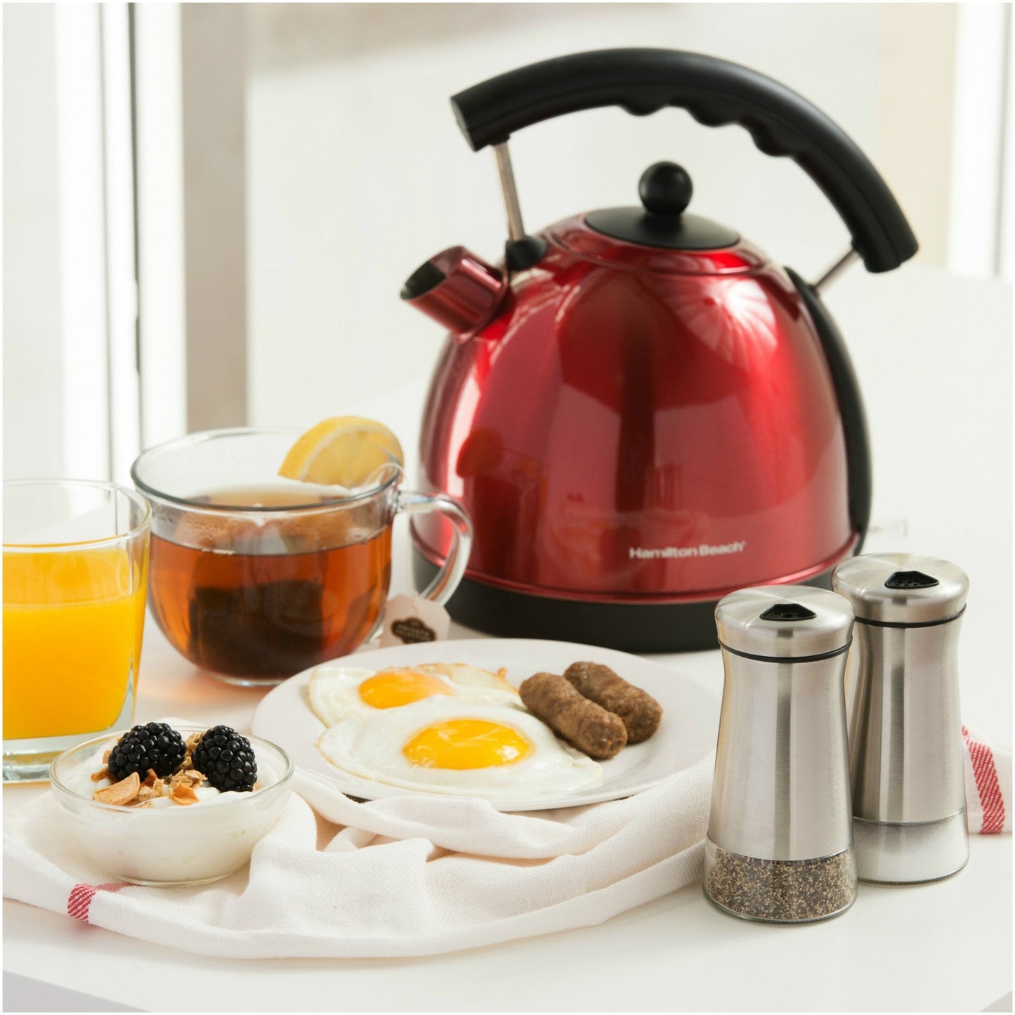 Salt and Pepper Shakers Set with Adjustable Pour Holes by CHEFVANTAGE - Stainless Steel
