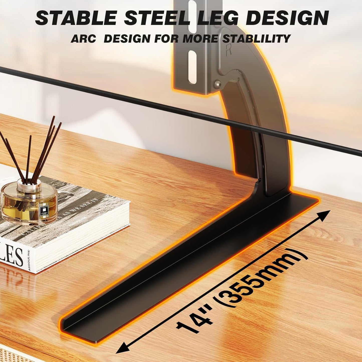 5Rcom TV Stand Mount, Universal TV Stand Tabletop for 22 to 65 inch Plasma LCD LED Flat Screen TVs, Strong TV Legs Holds up to 88lbs, Height Adjustable TV Base, Max VESA 800 x 500mm