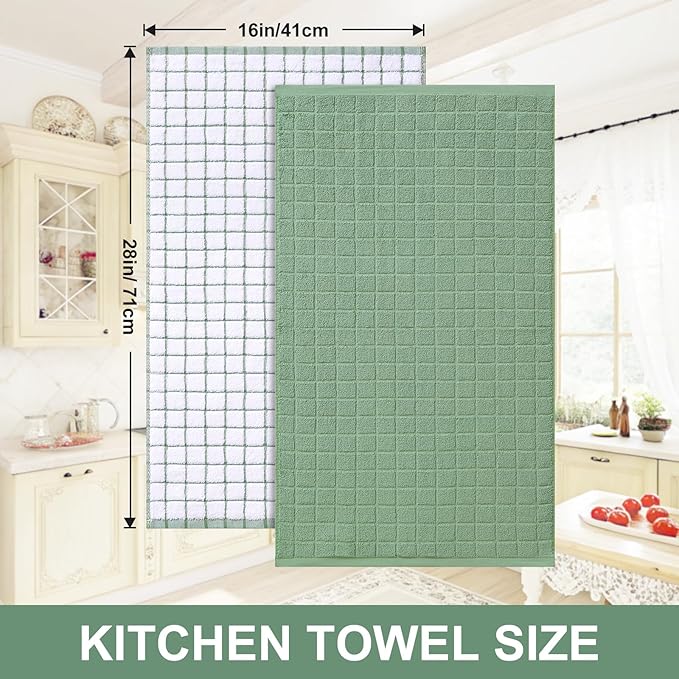 Homaxy Premium Cotton Kitchen Towels 16"x 28", Large Natural Ring Spun 390 GSM