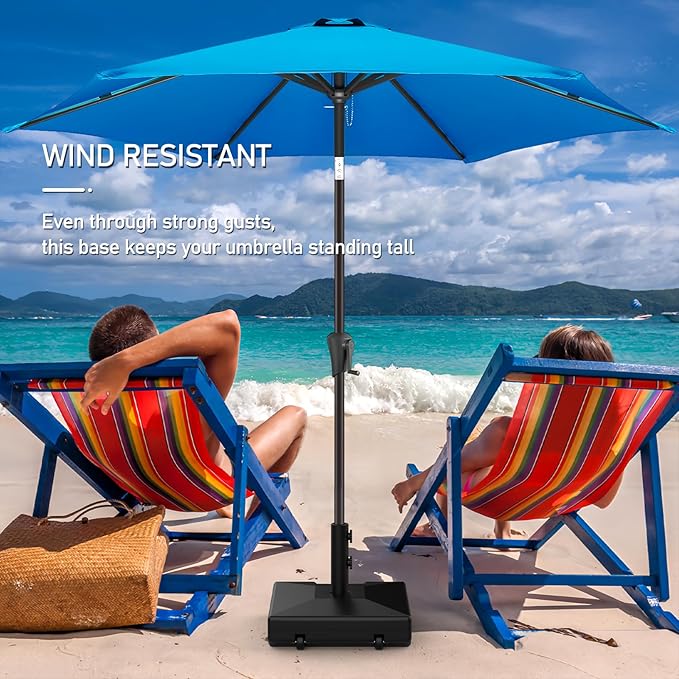Patio Umbrella Base with Wheels and Handle, 120lbs Heavy Duty Umbrella Base, Rust-Resistant and Windproof Design, Easy to Move, Stable Umbrella Stand Outdoor Base for Patio, Terrace, and Poolside