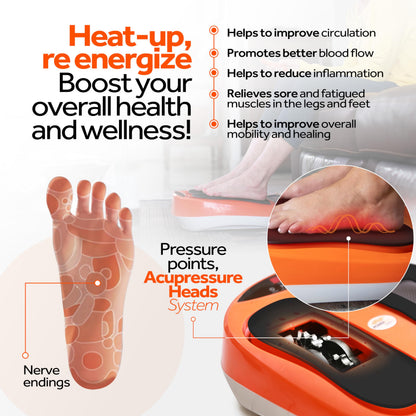 Power Legs Electric Foot Massager Machine with Remote Control, Adjustable Speed, Vibration - Calf Massager - Feet Massager for Neuropathy Pain Relief, Plantar Fasciitis, Leg Blood Circulation (Black)