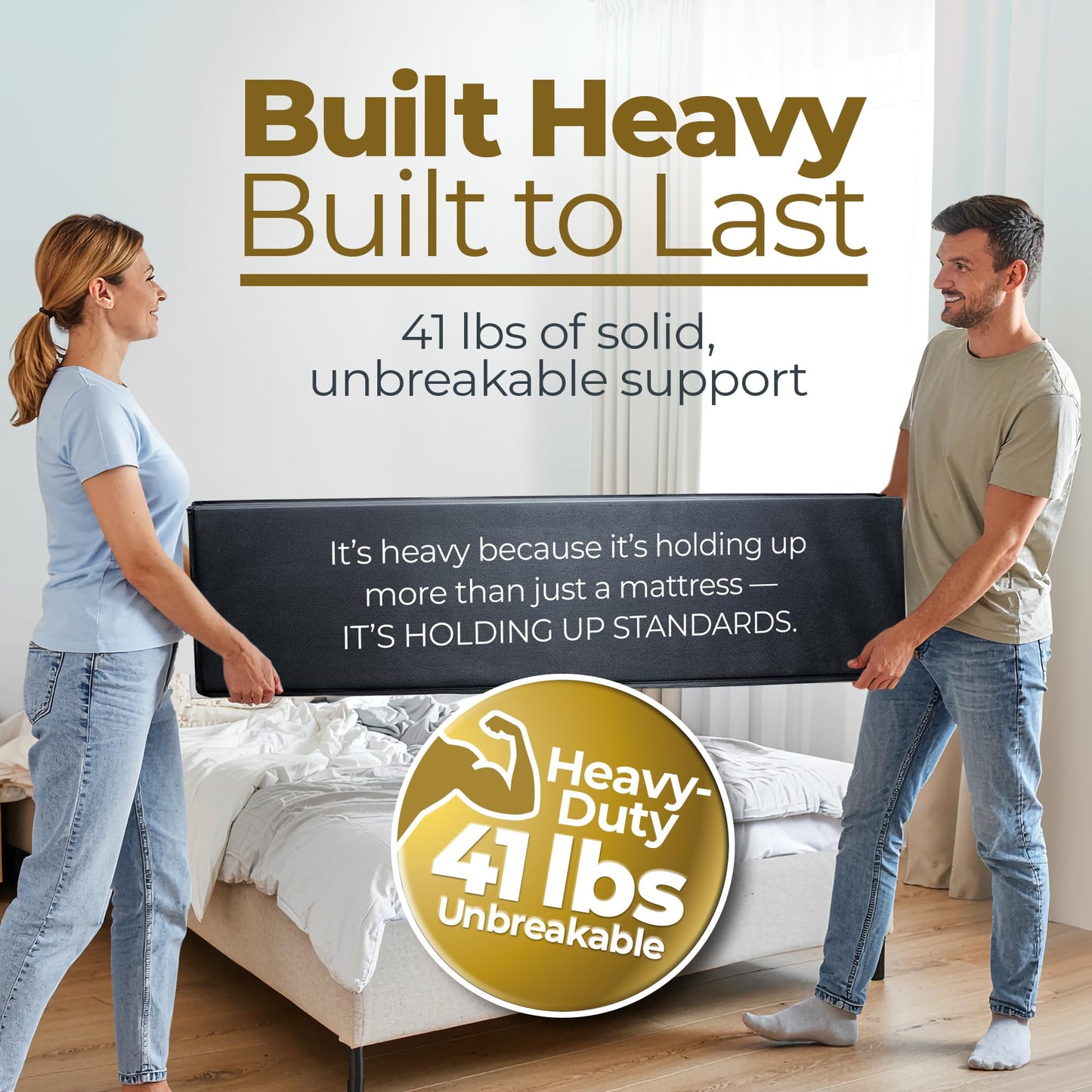 Golden Home Essentials 58in x 80in Heavy Duty Bunkie Board for Queen Size Bed, Extra Sturdy Bed Board for Frame - Low Profile Under Mattress Support Board to Stop Sagging Mattress