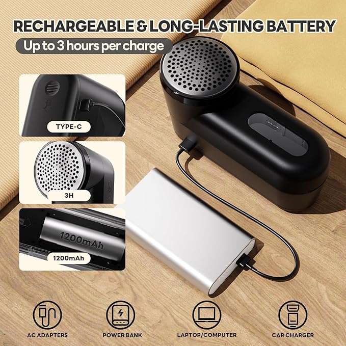 Lint Remover for Clothes Shaver Pill Remover Rechargeable Fabric Shaver 2-Speed