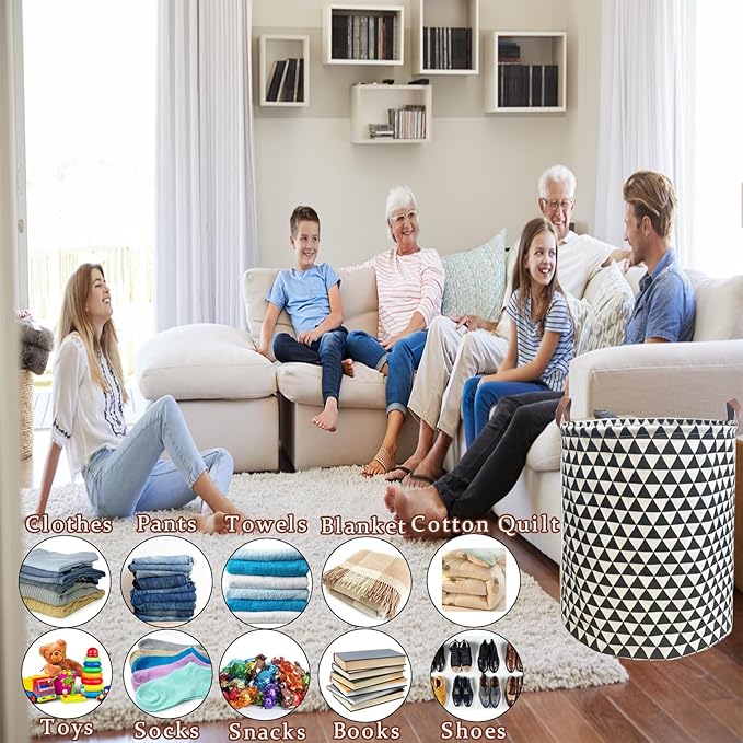 Waterproof Laundry Hamper Collapsible Laundry Basket Leather Handle Laundry Bag