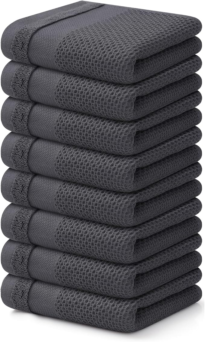 Homaxy 100% Cotton Waffle Weave Kitchen Towels, 13 x 28 Inches Super Absorbent