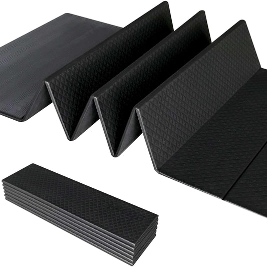 Foldable Yoga Mat – 2/5 Inch Thick, Lightweight, Easy to Store, Non-Slip Travel Yoga Mat for Fitness, Yoga, Pilates, Home Workouts, and Floor Exercises