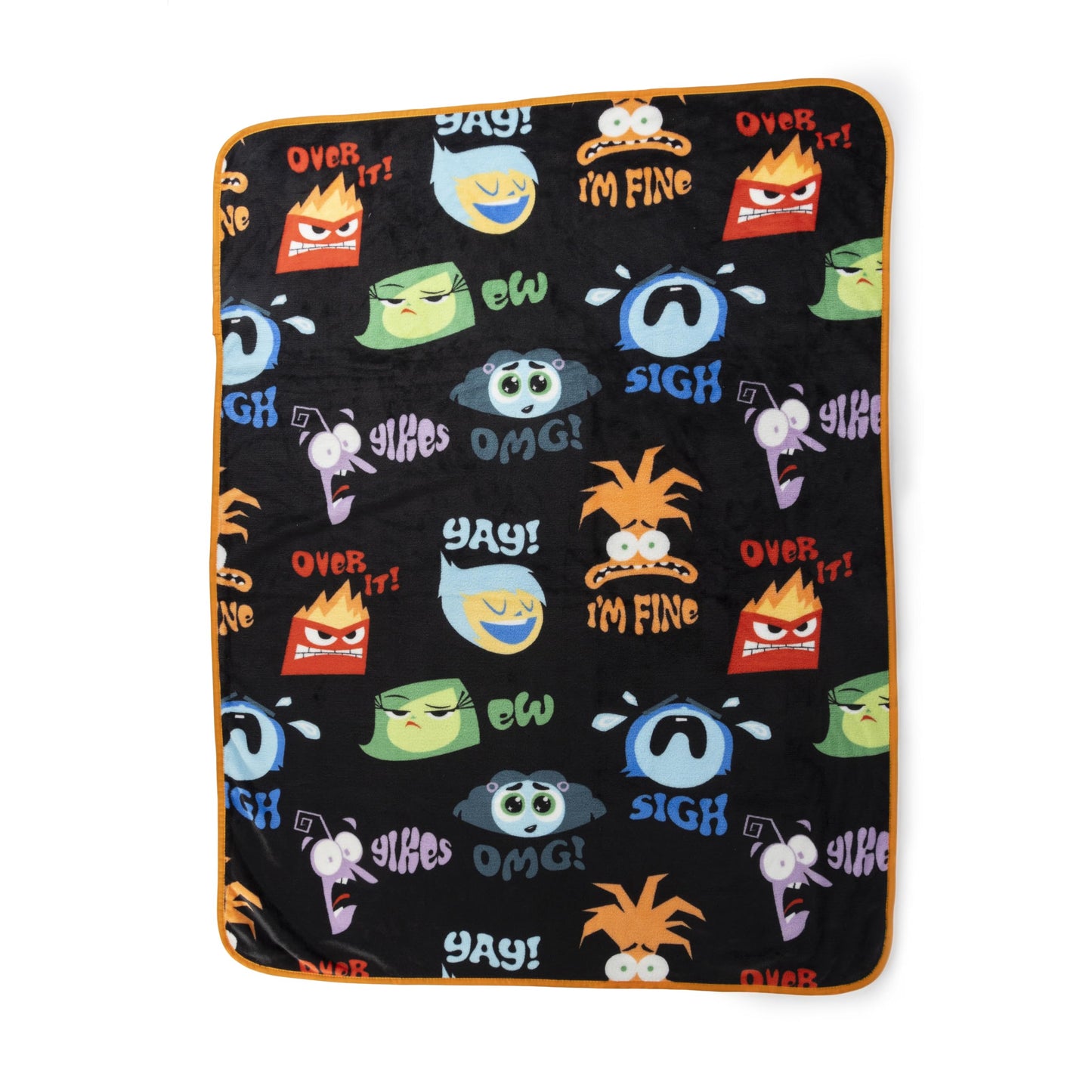 Jay Franco Disney Pixar Inside Out Anxiety Nogginz Set - 40 x 50 Inch Lightweight Travel Throw Blanket & Pillow - Kids Super Soft 2 Piece Bedding Set