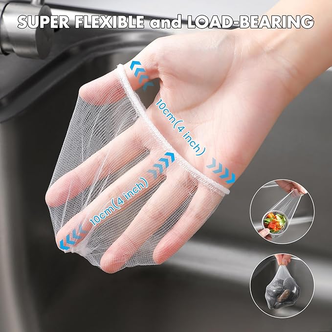 200 Pack Kitchen Sink Strainer Mesh Bag, Anti-Clogging Disposable Sink Drain