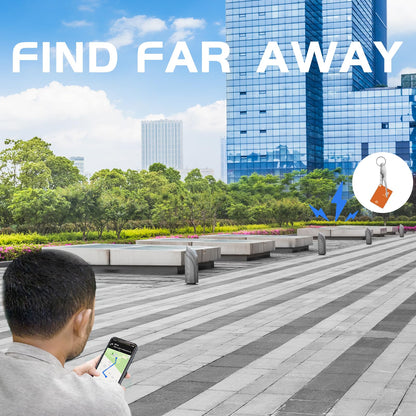 Keys Tracker Wallet Finder Card IP68 Luggage Purse Item Tracker Works with Apple Find My APP & Network with Recharge Clip (iOS Only) Orange