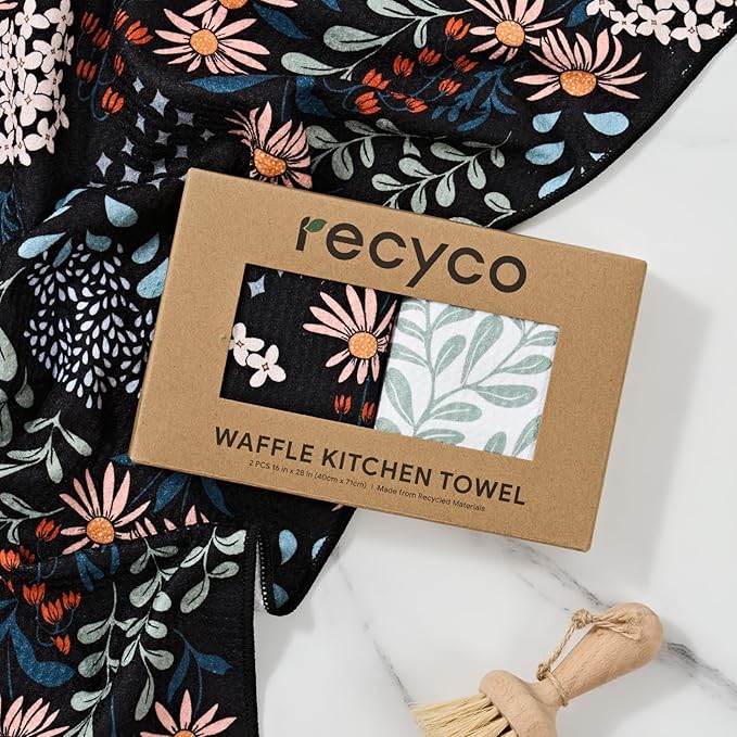 RECYCO Waffle Kitchen Towel Set of 2