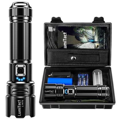 Torches LED Super Bright Rechargeable - 500000 Lumens Powerful Torch XHP70.2 Tactical Flashlight with Holster, 5 Modes & Zoomable Flash Light IP67 Waterproof for Camping Hiking Emergency Dog Walking