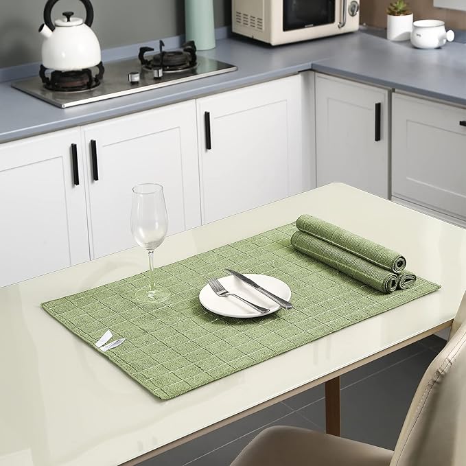 Microfiber Kitchen Towels and Dishcloths Set, 26 X 18 Inch and 12 X 12 Inch