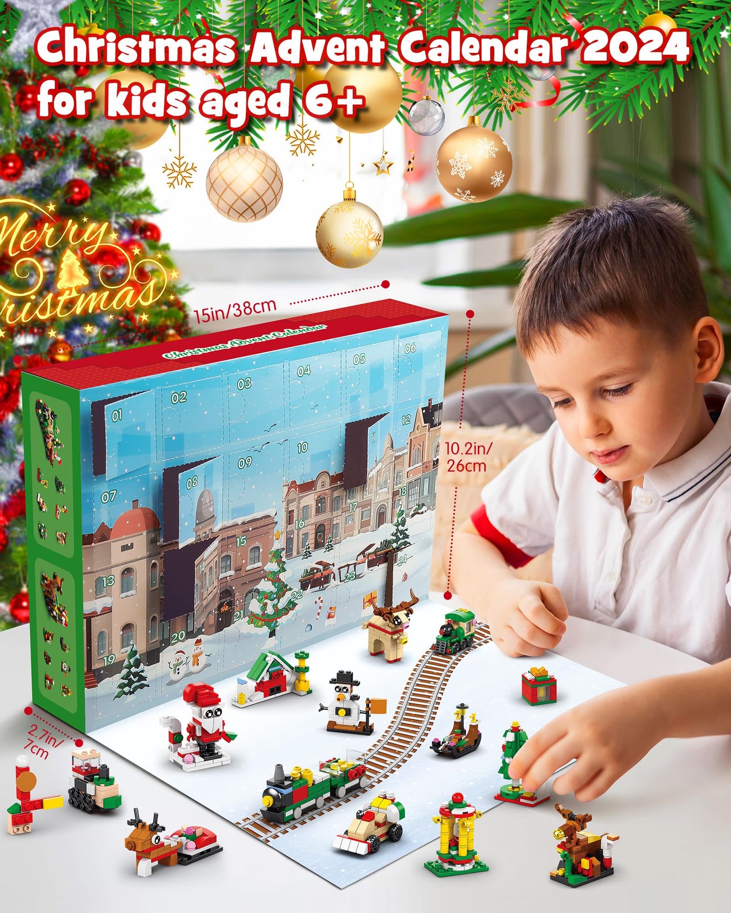D-FantiX Christmas Advent Calendar 2025 for Kids, 24 In 4 Building Blocks Toy Sets, 24 Days Christmas Countdown Calendar, Xmas Gift for 6-12 Years Old Boys Girls Teen, Christmas Stocking Stuffers Kids