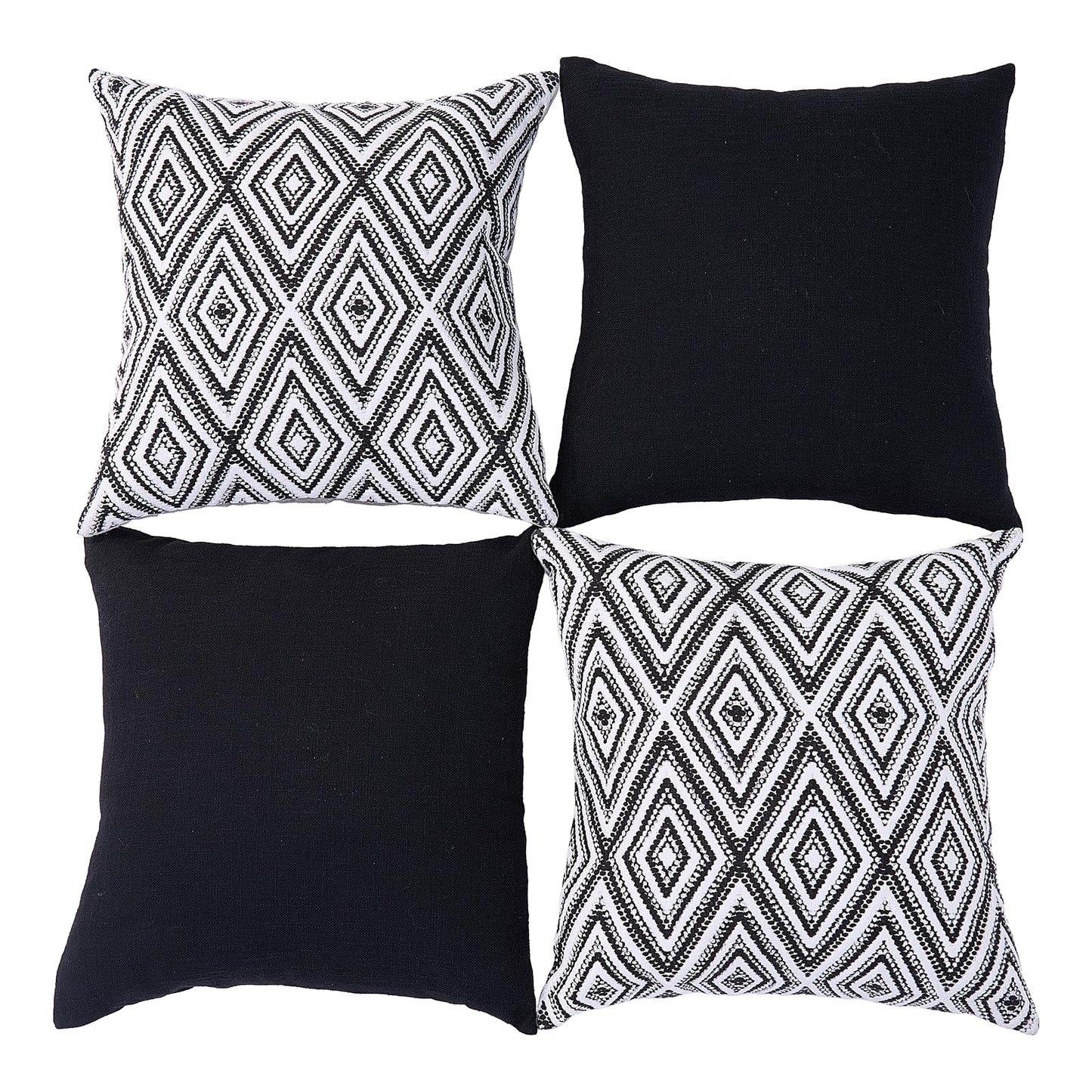 HPUK Decorative Throw Pillow Covers Set of 4 Square Couch Pillows Linen Cushion Cover for Couch Sofa Living Room, 18"x18" inches, Blue