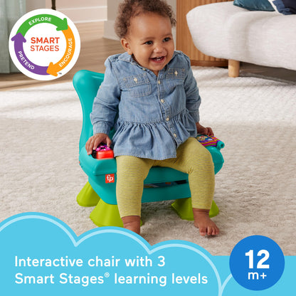 Fisher-Price Laugh & Learn Toddler Learning Toy Smart Stages Chair with Music Lights & Activities for Ages 1+ Years, Teal, HTW90