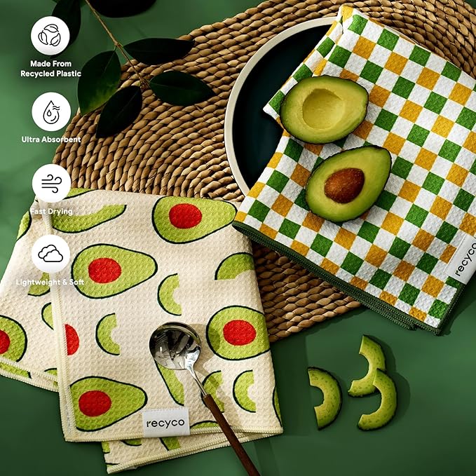 RECYCO Waffle Kitchen Towel Set of 2