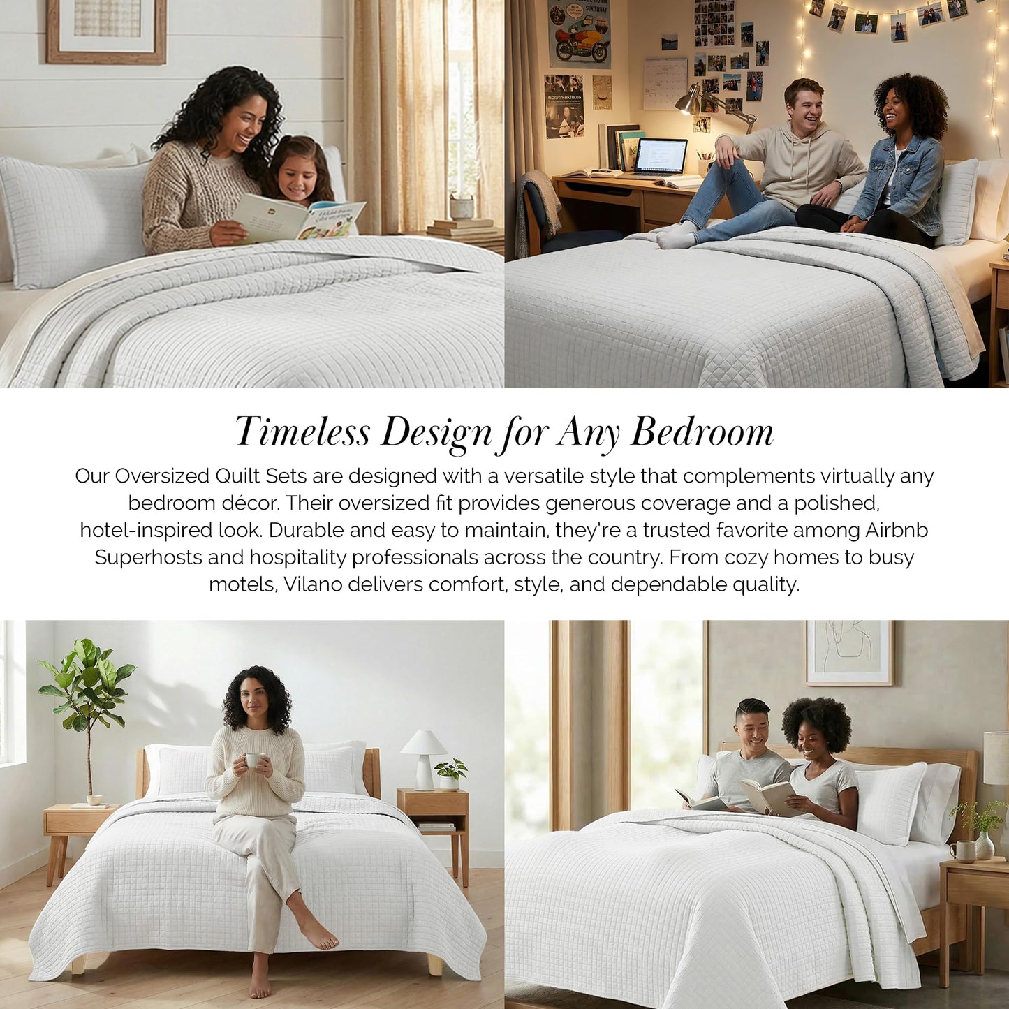 Southshore Fine Living, Inc. King Quilt Bedding Set with Shams, Coverlet Quilt King Size Bedspread, Luxury Bedding, Bed Spread for Kings/California Kings, Lightweight Quilted Coverlet, White Quilts