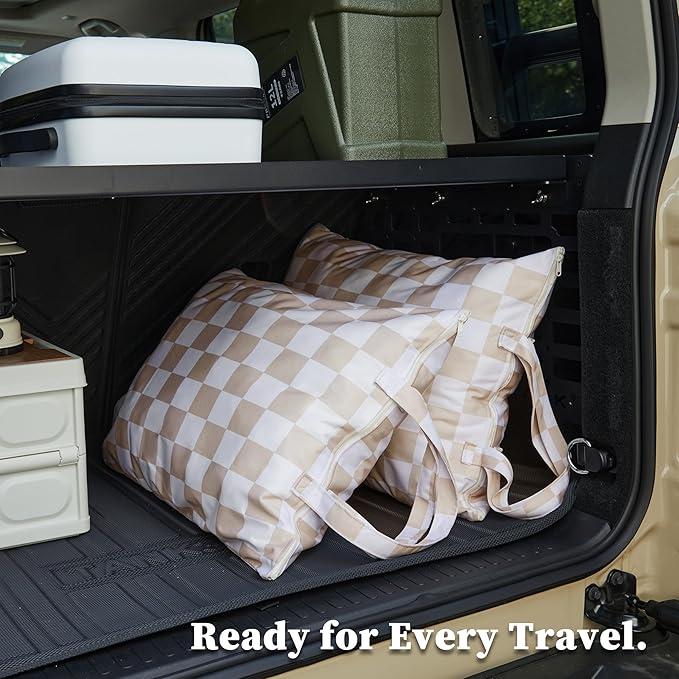 Checkered 2 Pcs Large Travel Laundry Bags