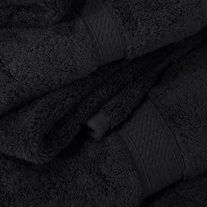 SUPERIOR Solid Egyptian Cotton Towel Set, Washcloths 13” x 13”, Hand Towels 20”
