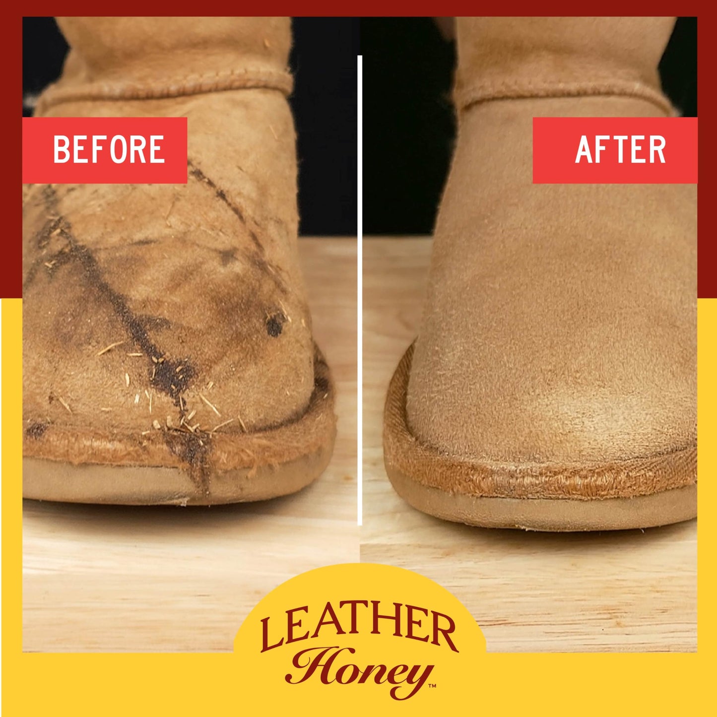 LEATHER Honey Suede & Nubuck Care Kit: Cleaner, Protector, Suede Brush & Eraser: Clean, Protect & Restore Shoes, Boots, Uggs, Furniture, Jackets, Bags and Apparel. Safe for Any Color