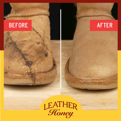 LEATHER Honey Suede & Nubuck Care Kit: Cleaner, Protector, Suede Brush & Eraser: Clean, Protect & Restore Shoes, Boots, Uggs, Furniture, Jackets, Bags and Apparel. Safe for Any Color