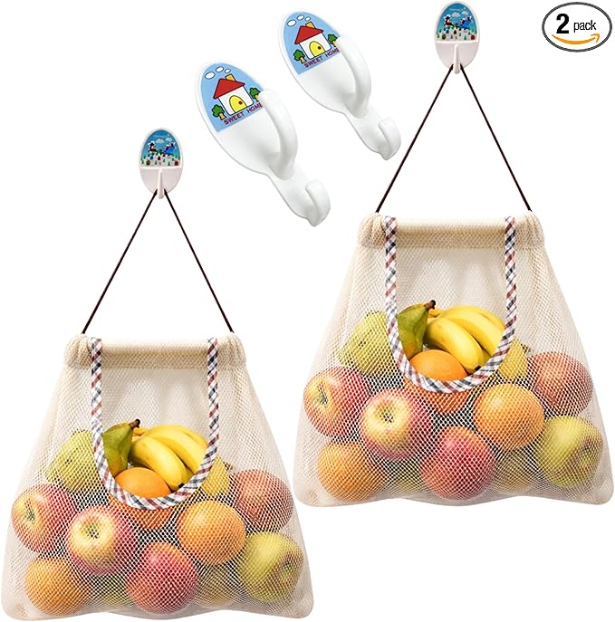 Durable Reusable Hanging Storage Mesh Bags