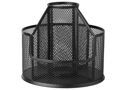 RURYEURT Pencil Holder, Rotating Desk Organizer, Metal Pen Organizer Mesh Pen Holder Office Desk Accessories Cute Office, School, Home,Art Suppliers (Black)