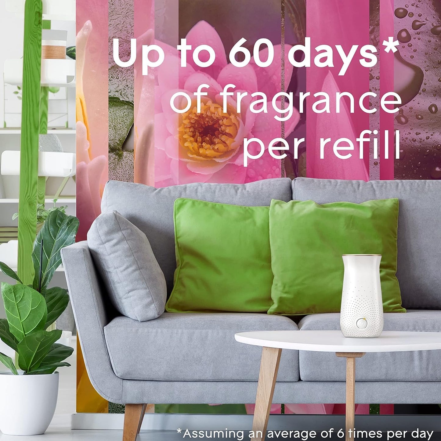 Glade Sense & Spray Holder and Refills, Motion Activated Automatic Room Spray and Odour Eliminator for Home, Relaxing Zen, 1 Holder and 3 Refills (3 x 18ml)