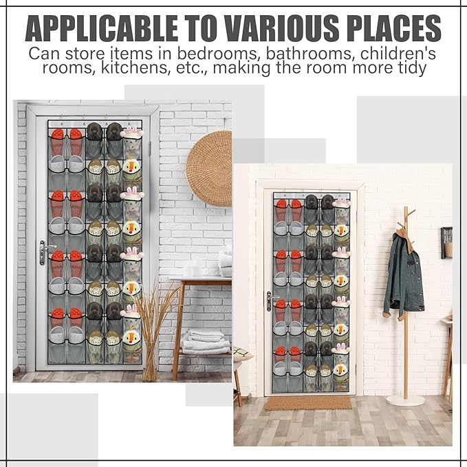Windyun 40 Over The Door Shoe Organizer, Large Mesh Pocket Hanging Shoe Rack